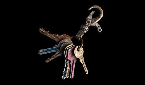 Ahmeds nyckelknippa som oxiderat och rostat efter att båten han färdades över Medelhavet i tog in vatten.