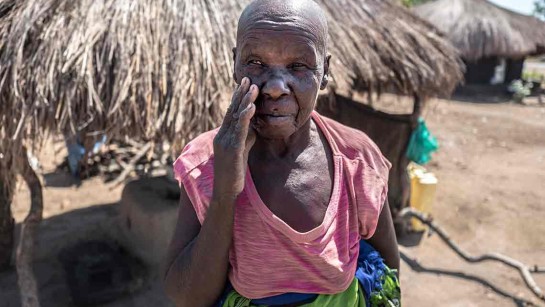 En flyktingkvinna från Sydsudan.