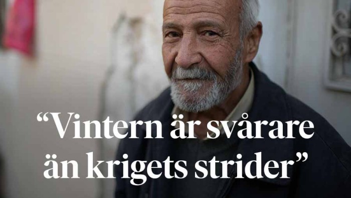 Abu Bassam kommer från Syrien. Idag lever han i fattigdom och bävar för den svåra vintern på flykt.